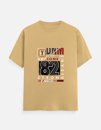 NYC 82 Strong Graphic T‑Shirt – Noir & Lin India Beige