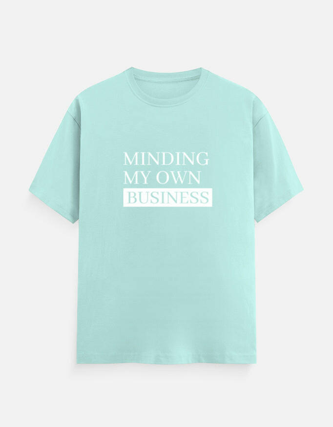 Minding My Own Business Tee – Unisex Regular Fit – Noir & Lin India Mint