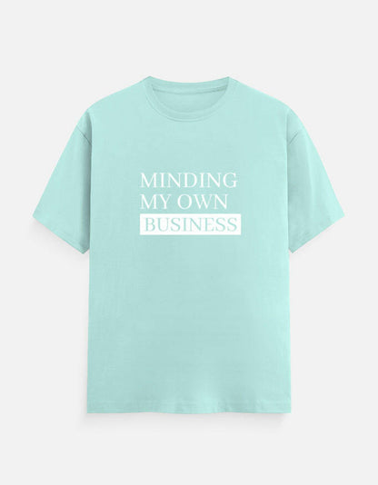 Minding My Own Business Tee – Unisex Regular Fit – Noir & Lin India Mint