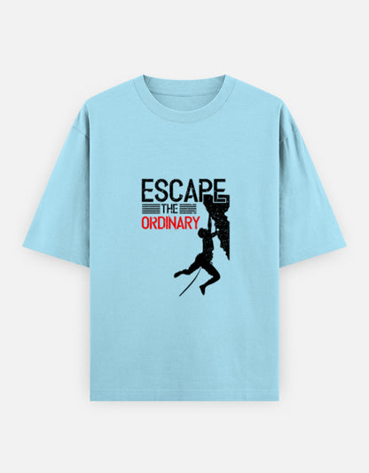 Escape the Ordinary Oversized T‑Shirt – Noir & Lin India Baby Blue