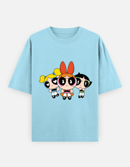 Powerpuff Girls Front & Back Print – Noir & Lin India Baby Blue