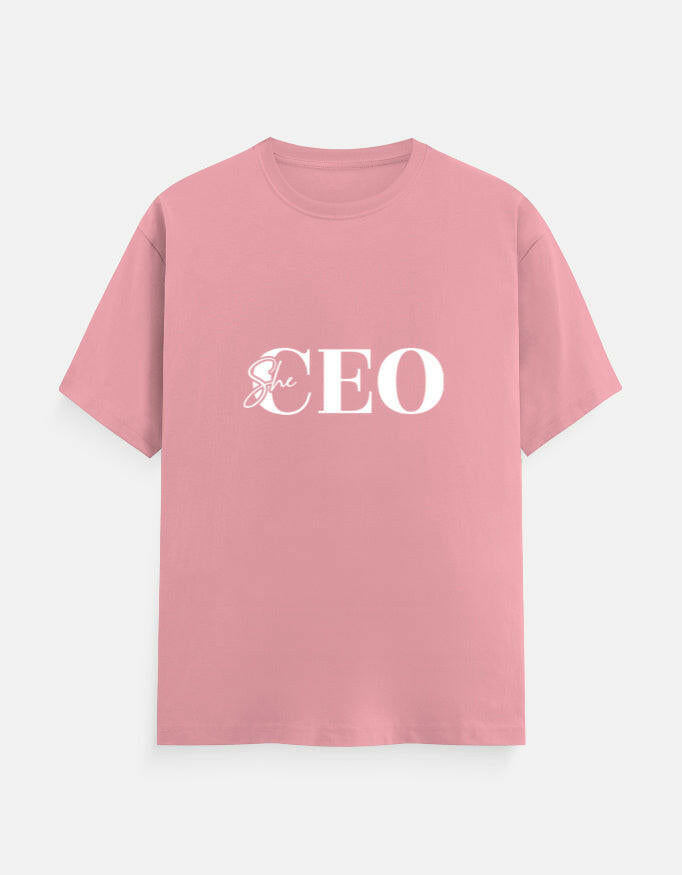 She CEO Classic Crew T-Shirt – Noir & Lin India Flamingo
