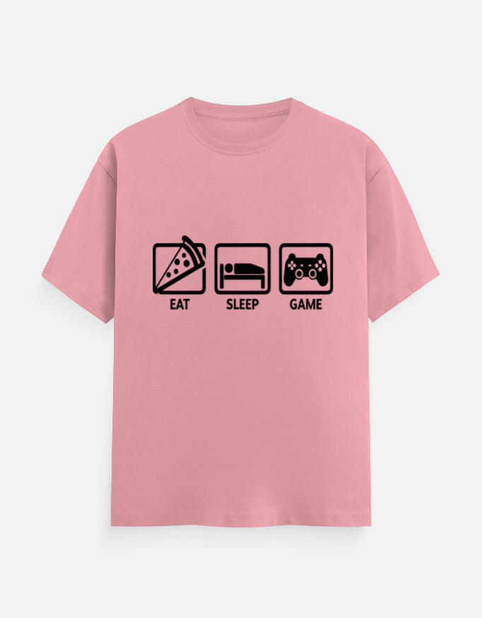 Eat Sleep Game Repeat Tee – Noir & Lin India Flamingo