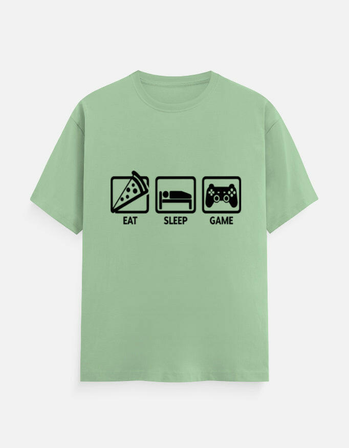Eat Sleep Game Repeat Tee – Noir & Lin India Jade