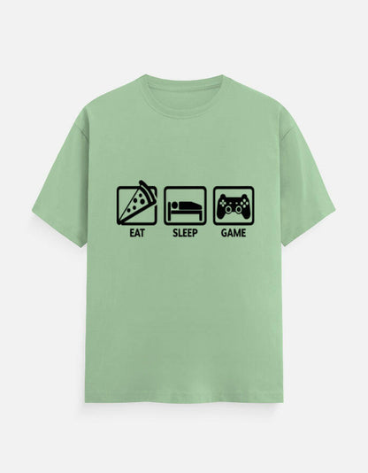 Eat Sleep Game Repeat Tee – Noir & Lin India Jade
