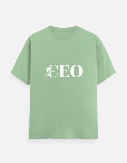 She CEO Classic Crew T-Shirt – Noir & Lin India Jade