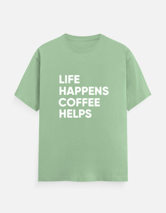 Life Happens, Coffee Helps Tee Unisex T-Shirt – Noir & Lin India Jade
