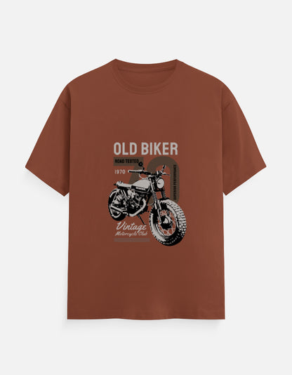Old Biker Vintage Motorcycle Graphic T-Shirt – Noir & Lin India Copper