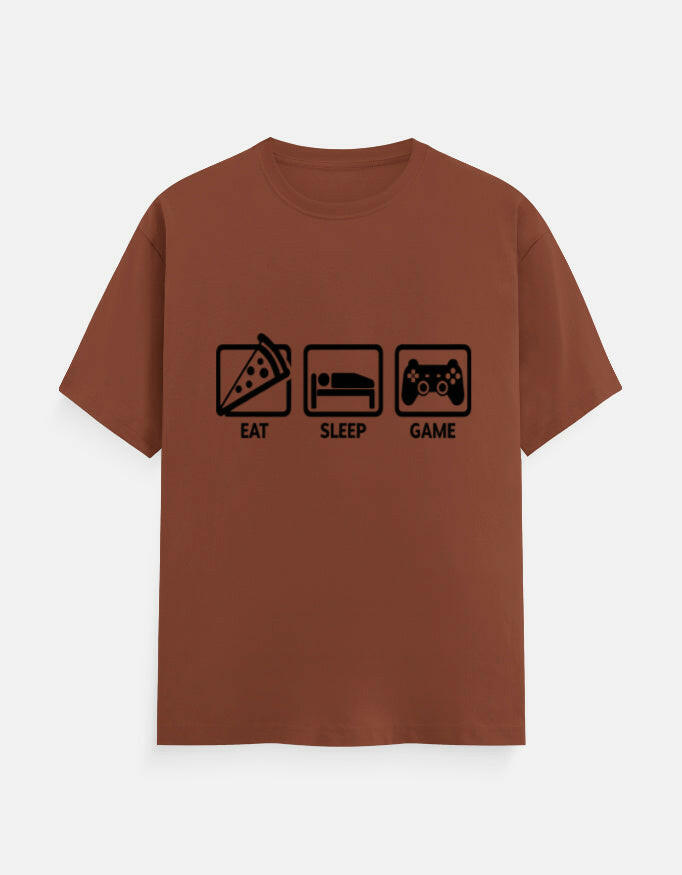 Eat Sleep Game Repeat Tee – Noir & Lin India Copper