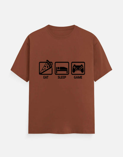 Eat Sleep Game Repeat Tee – Noir & Lin India Copper