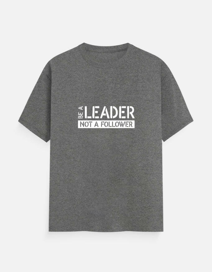 BE A LEADER Unisex T-Shirt – Noir & Lin India Charcoal Melange