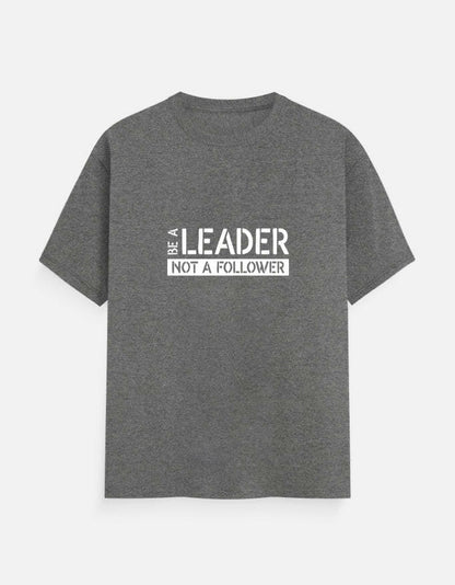 BE A LEADER Unisex T-Shirt – Noir & Lin India Charcoal Melange