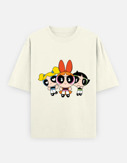 Powerpuff Girls Front & Back Print – Noir & Lin India Off White