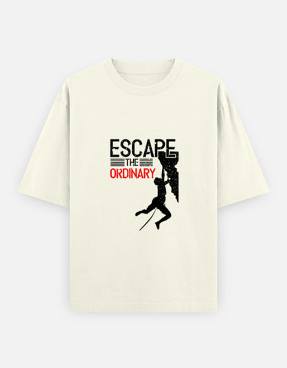 Escape the Ordinary Oversized T‑Shirt – Noir & Lin India Off White