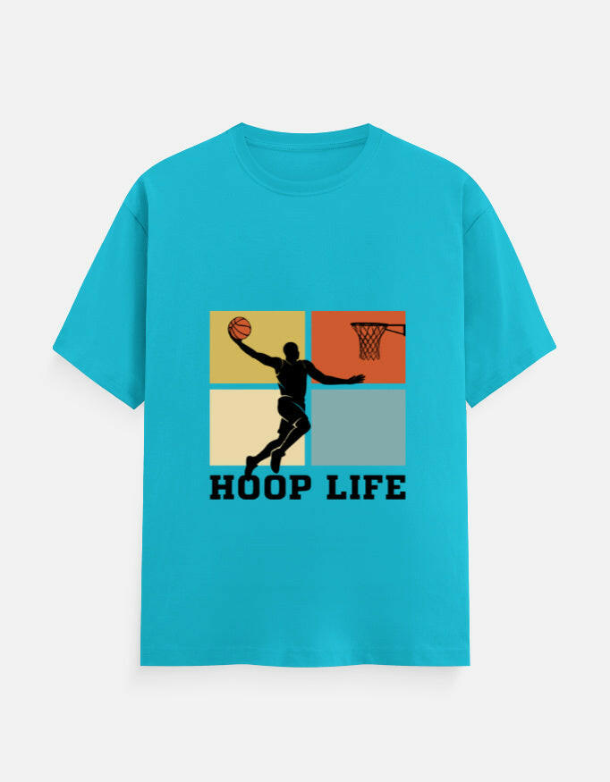 Hoop Life T-Shirt – Noir & Lin India SkyBlue
