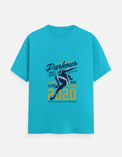 Parkour 2020 Graphic T-Shirt – Noir & Lin India SkyBlue