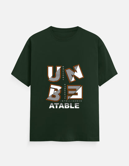 Unbeatable Graphic T‑Shirt – Noir & Lin India Bottle Green