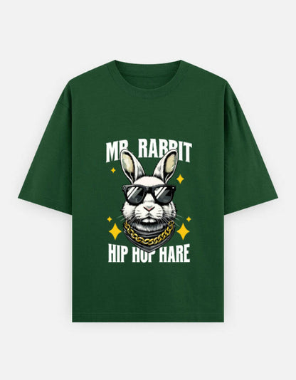 Mr. Rabbit Hip Hop Hare Oversized T-Shirt – Noir & Lin India Bottle Green