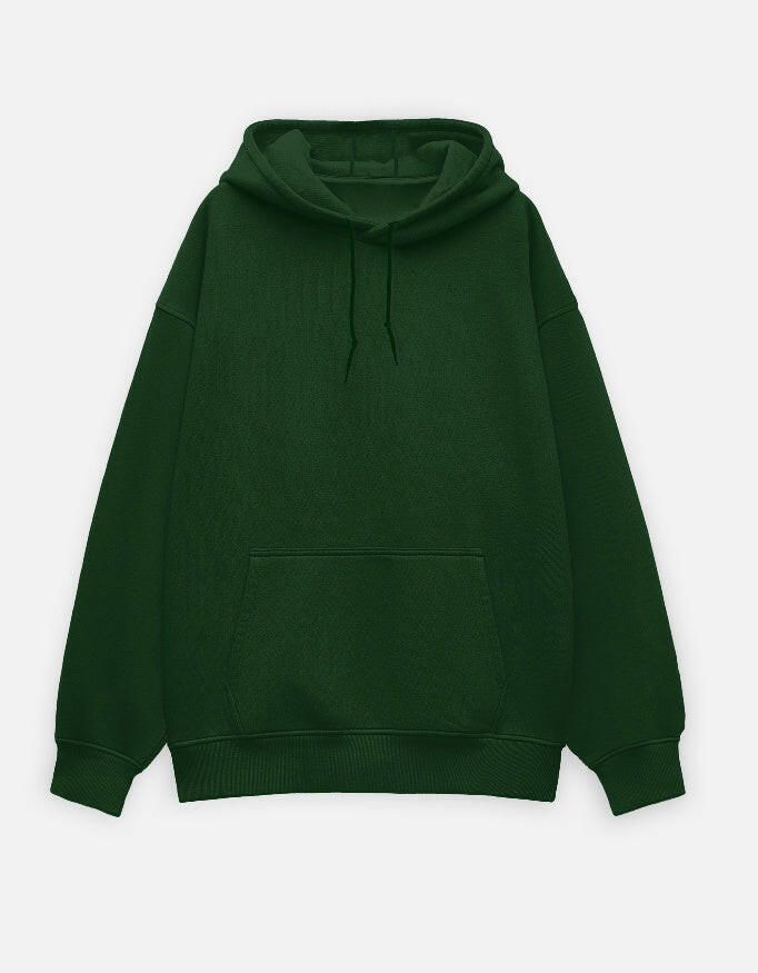 Bottle green unisex oversized hoodie, 400 GSM heavyweight cotton fleece | Noir & Lin