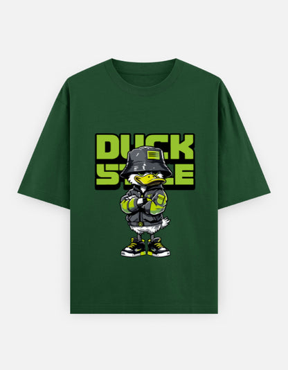 Duck Style Oversized Heavyweight T-Shirt – Noir & Lin India Bottle Green