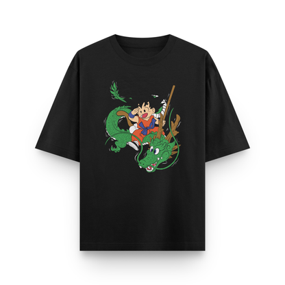 Goku & Shenron Oversized T-Shirt – Noir & Lin India Black