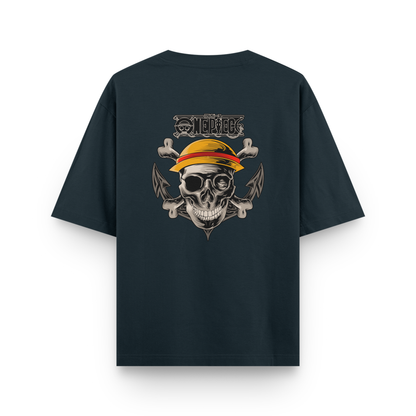 ONE PIECE Front & Back Print Oversized T-Shirt – Noir & Lin India