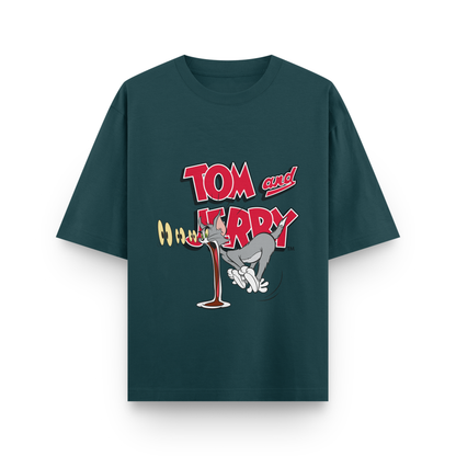 Tom & Jerry Oversized T-Shirt – Noir & Lin India Petrol Blue