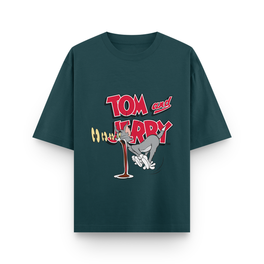 Tom & Jerry Oversized T-Shirt – Noir & Lin India Petrol Blue