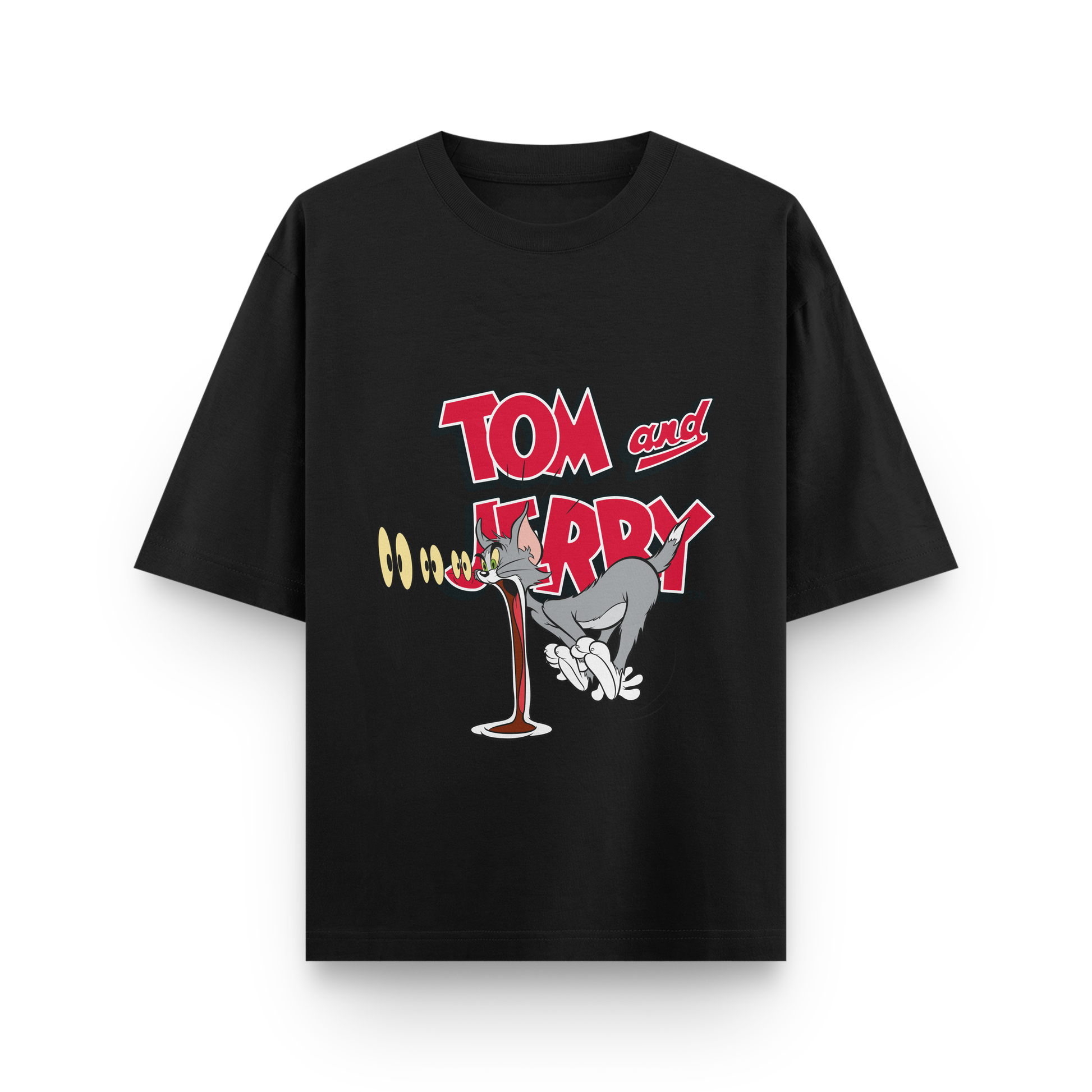 Tom & Jerry Oversized T-Shirt – Noir & Lin India Black