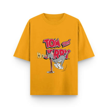 Tom & Jerry Oversized T-Shirt – Noir & Lin India Golden Yellow