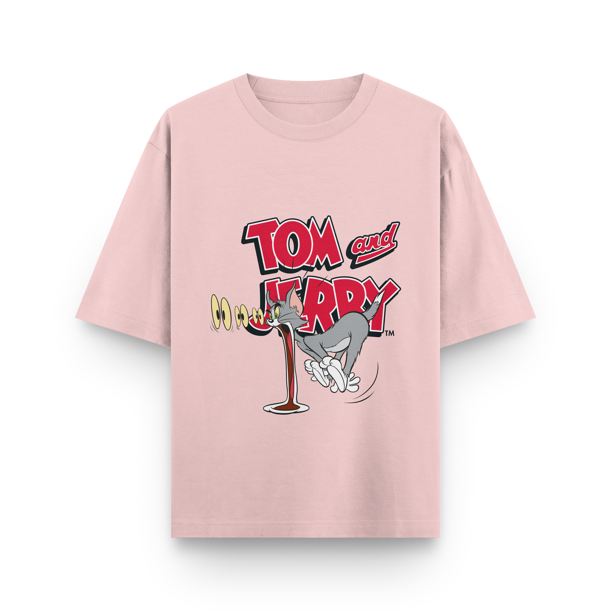 Tom & Jerry Oversized T-Shirt – Noir & Lin India Light Baby Pink