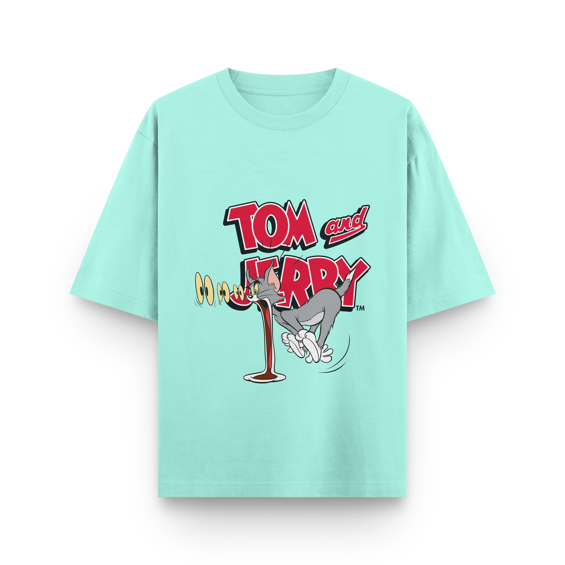 Tom & Jerry Oversized T-Shirt – Noir & Lin India Mint