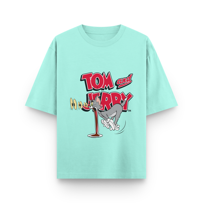 Tom & Jerry Oversized T-Shirt – Noir & Lin India Mint