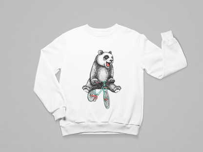 Playful Panda on Bicycle – Unisex Sweatshirt