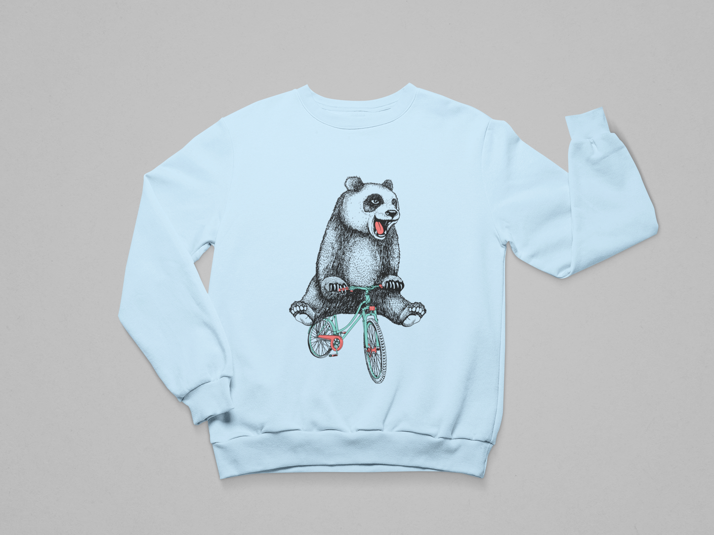 Playful Panda on Bicycle – Unisex Sweatshirt