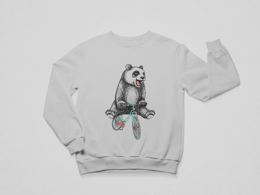 Playful Panda on Bicycle – Unisex Sweatshirt