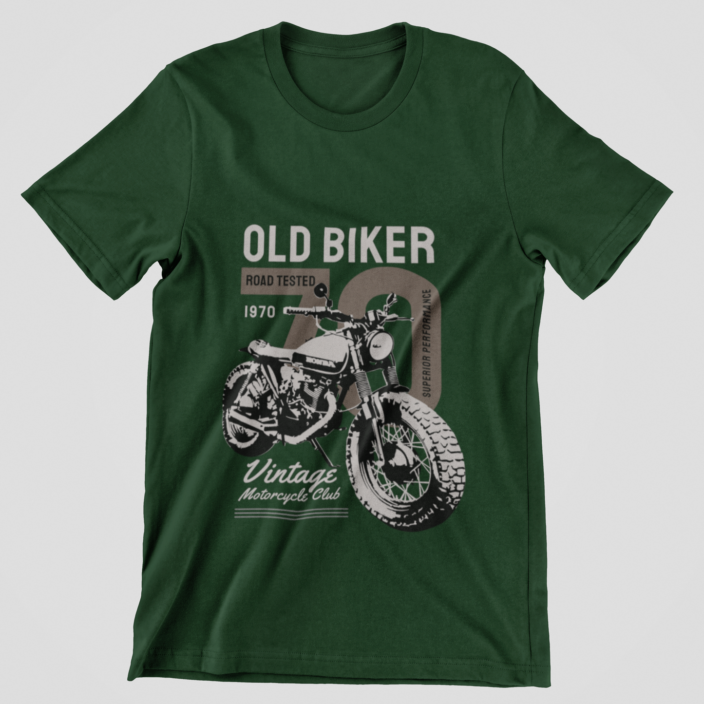 Old Biker Vintage Motorcycle Graphic T-Shirt