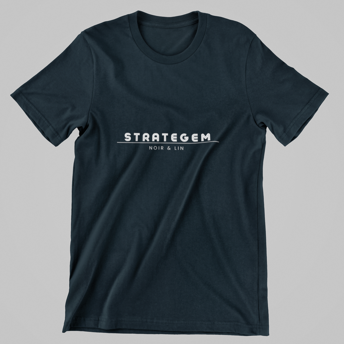 STRATAGEM stretch t-shirt, 240 GSM cotton-elastane, back view 1 | Noir & Lin