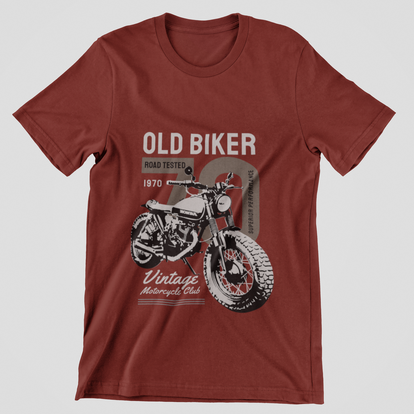 Old Biker Vintage Motorcycle Graphic T-Shirt