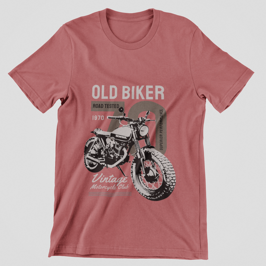 Old Biker Vintage Motorcycle Graphic T-Shirt