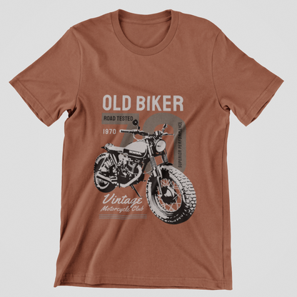 Old Biker Vintage Motorcycle Graphic T-Shirt