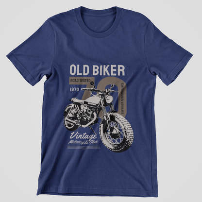 Old Biker Vintage Motorcycle Graphic T-Shirt