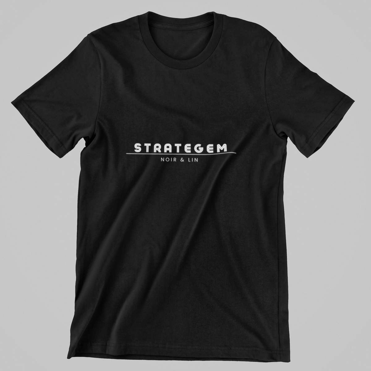 STRATAGEM stretch t-shirt, 240 GSM cotton-elastane, back view 3 | Noir & Lin