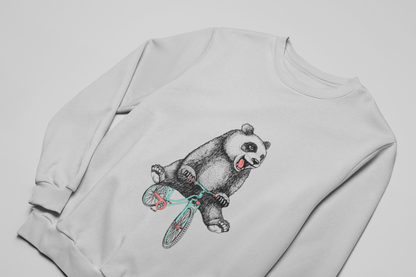 Playful Panda on Bicycle – Unisex Sweatshirt