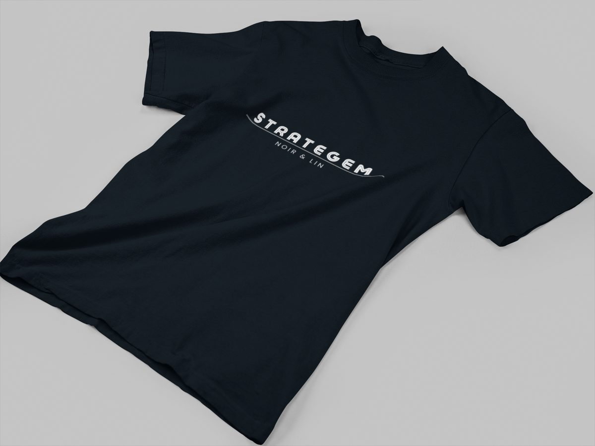 STRATAGEM stretch t-shirt, 240 GSM cotton-elastane, back view 2 | Noir & Lin