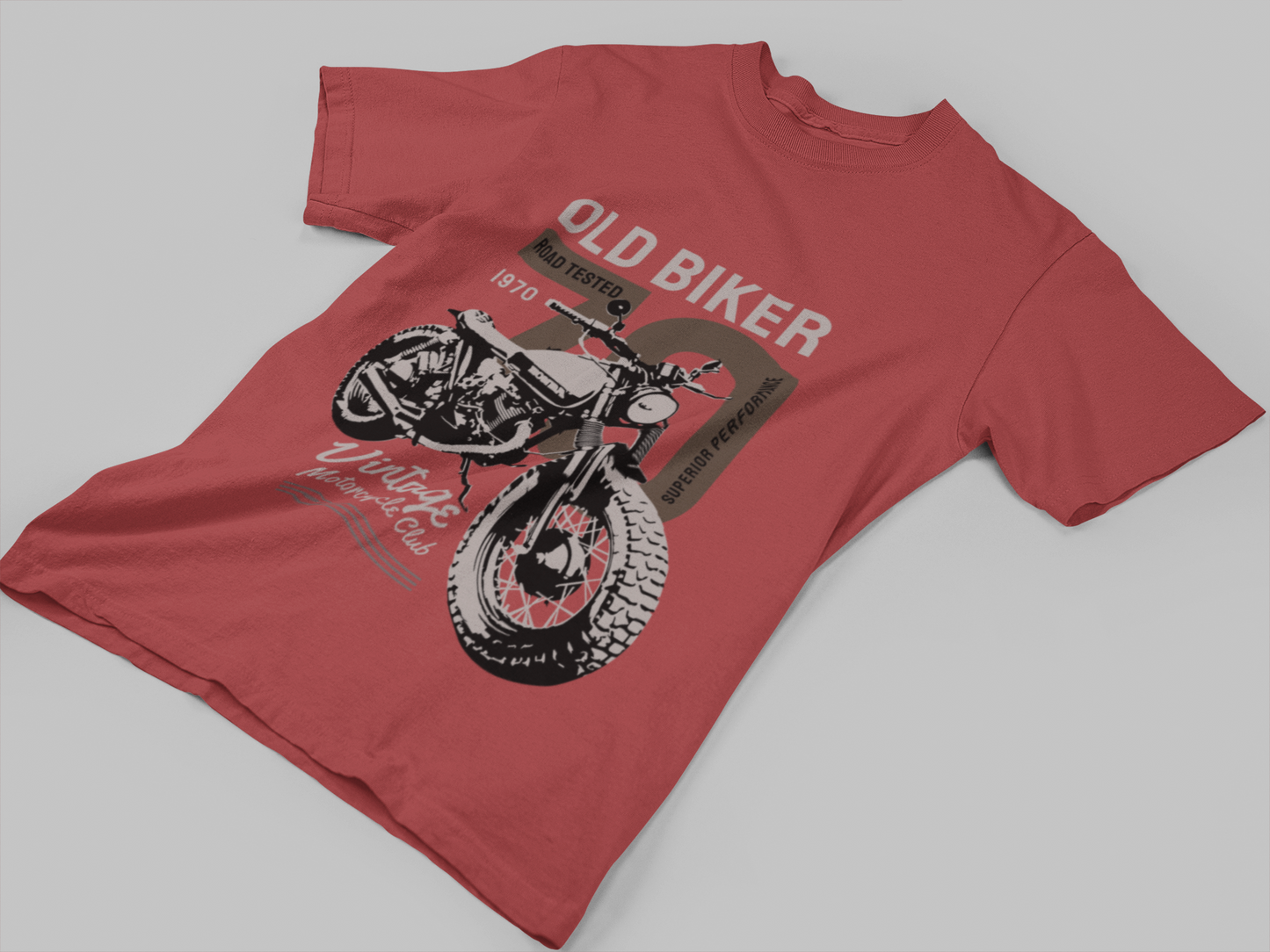 Old Biker Vintage Motorcycle Graphic T-Shirt