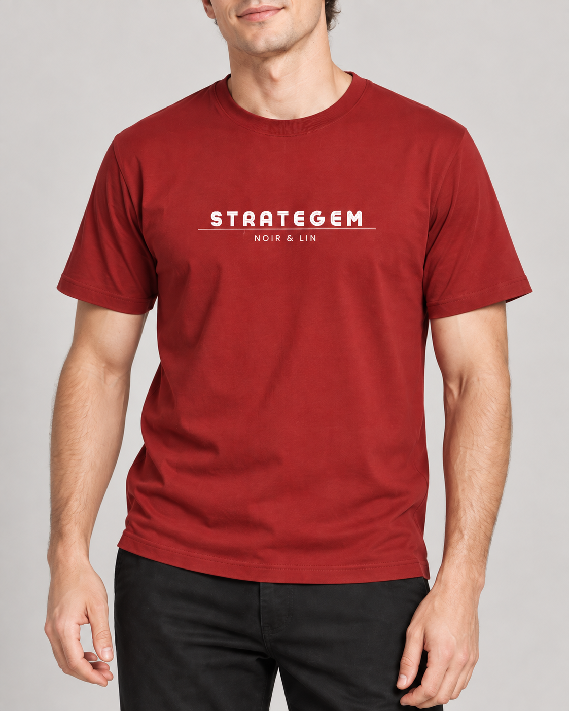 STRATAGEM – Stretch T-shirt - Front view | Noir & Lin
