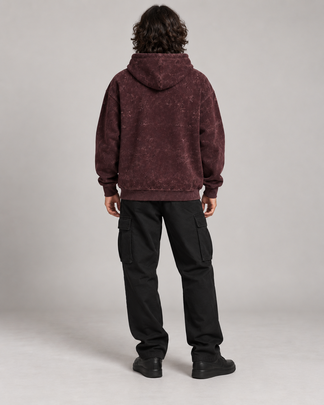 Noir & Lin Classic Acid Washed Hoodie - Detail view | Noir & Lin