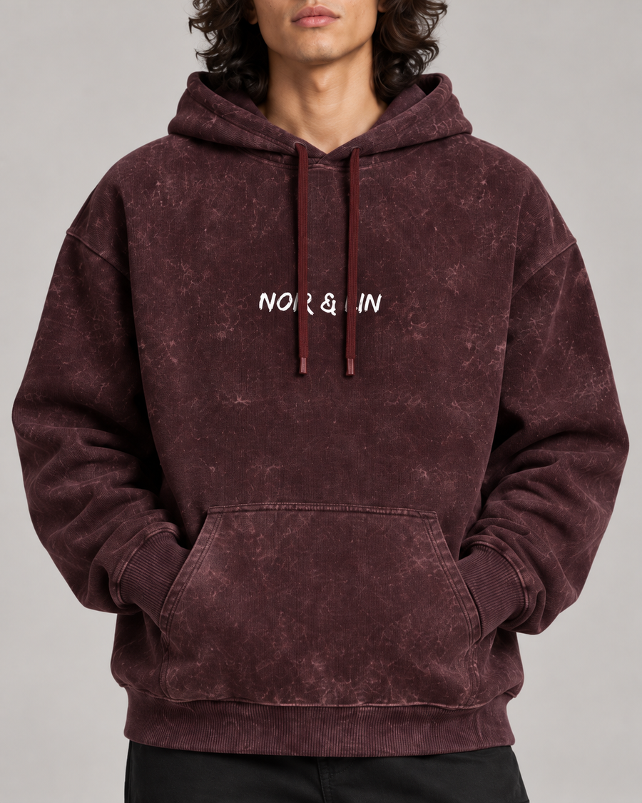Noir & Lin Classic Acid Washed Hoodie